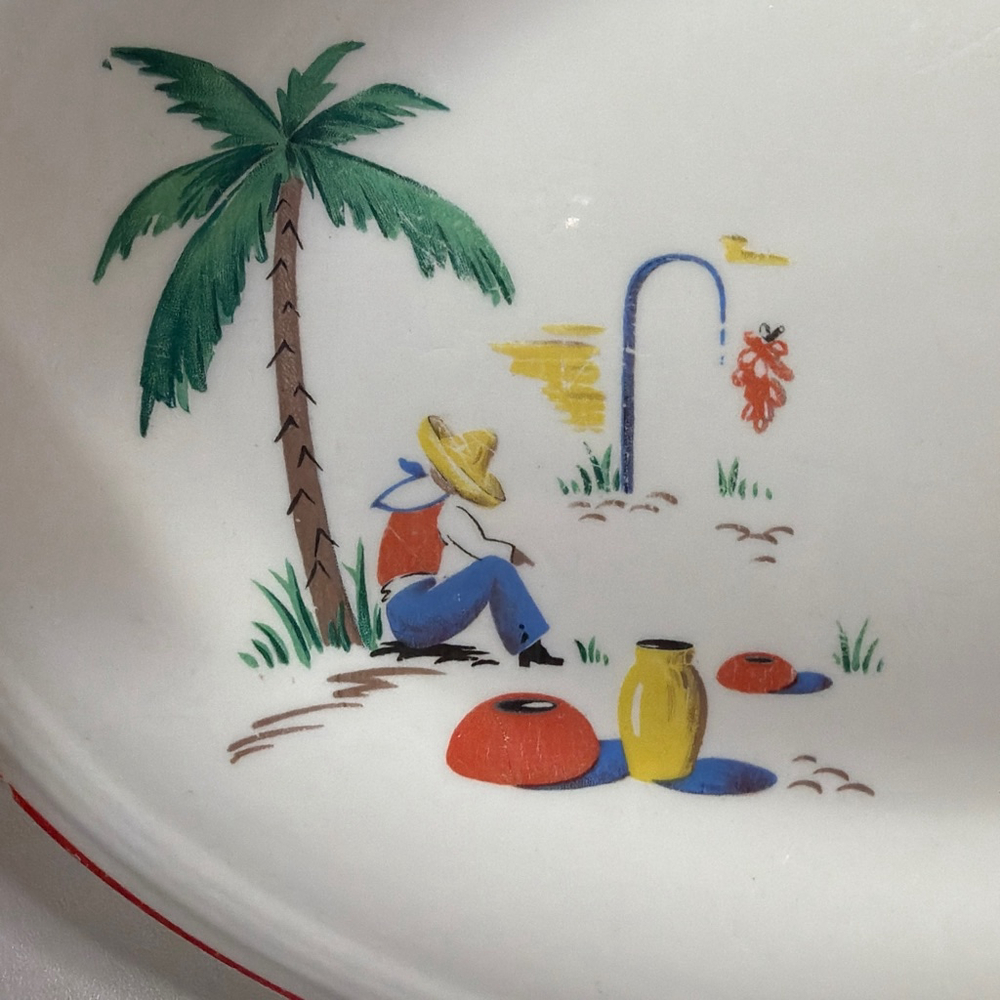 Edwin M. Knowles China Co. Sleeping Mexican Early Mid Century Serving Platter